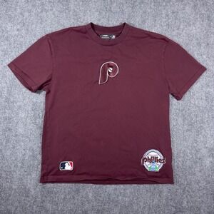 Philadelphia Phillies Pro Standard T-Shirt Mens Medium Maroon Chenille Patch